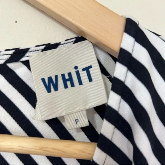 Whit Drop Waist Striped Dress‎ in Navy & White sz P - Picture 2 of 3